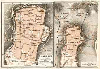 Langres city map, 1909