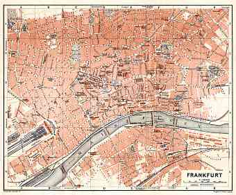 Frankfurt (Frankfurt-am-Main) city map, 1906