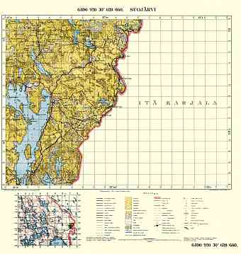 Suojärvi. Topografikartta 5214. Topographic map from 1940