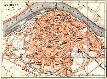 Avignon city map, 1901