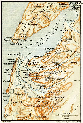 Southern Dardanelles´ environs map, 1905