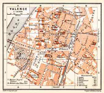 Valence city map, 1913