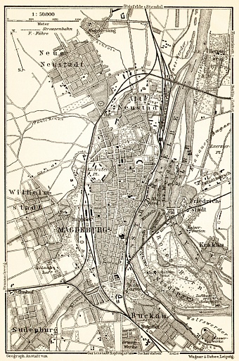 Magdeburg environs map, 1911