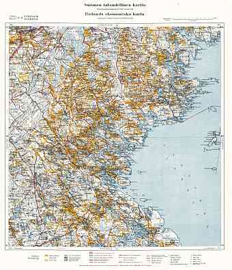 Priozersk. Käkisalmi. Taloudellinen kartta. Economic map from 1921