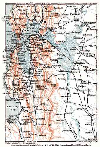 Map of the Farther Environs of San Francisco, 1909