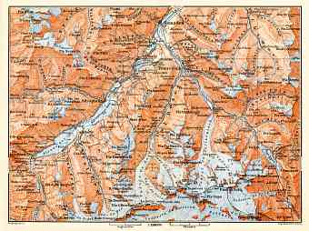 Pontresina and environs map, 1897