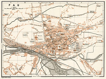 Pau city map, 1902