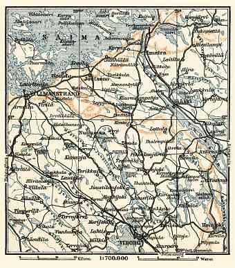 Saimaa Canal map, 1914