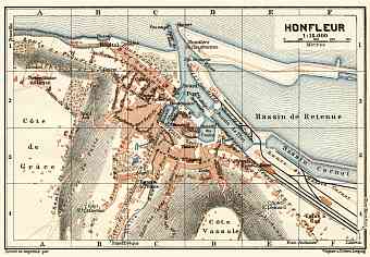 Honfleur city map, 1913