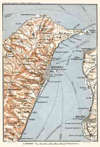 Messina environs map, 1912