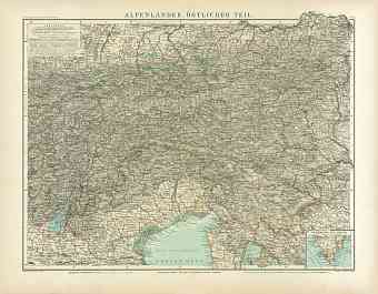 North Italy on the map of the eastern Alpine countries, 1905