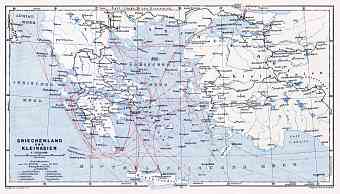 Greece on the map of Greek Mediterranean and Lesser Asia, 1908