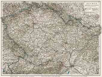 North Austria on the general map of Bohemia, Moravia and Silesia, 1910