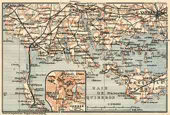 Le Morbihan. Vannes and vicinities map, 1913