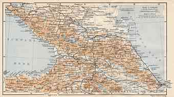 Azerbaijan on the general map of Caucasus, 1914