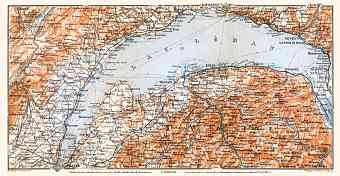 Haute-Savoie (Upper Savoy) département along the lake of Geneva (Lac Léman, Genfersee) map, 1900