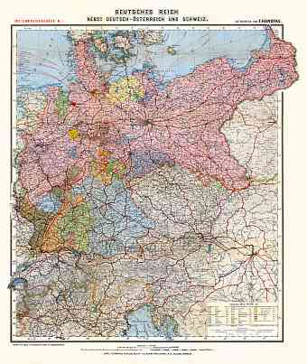 North Italy on the map of German Empire, 1903